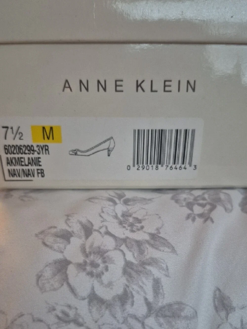 Anne Klein Navy Pointed-Toe Flats with Decorative Buckle - Picture 3 of 4